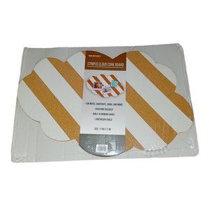 Merkury Innovations White And Brown Striped Cloud Cork Board 17"X11" New